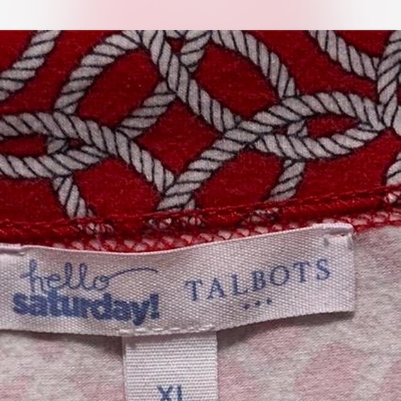 Talbots Red and White Rope Pattern Top - Picture 3 of 6